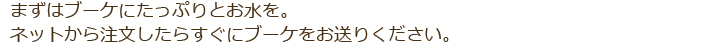 ブーケにはお水をたっぷり与えて